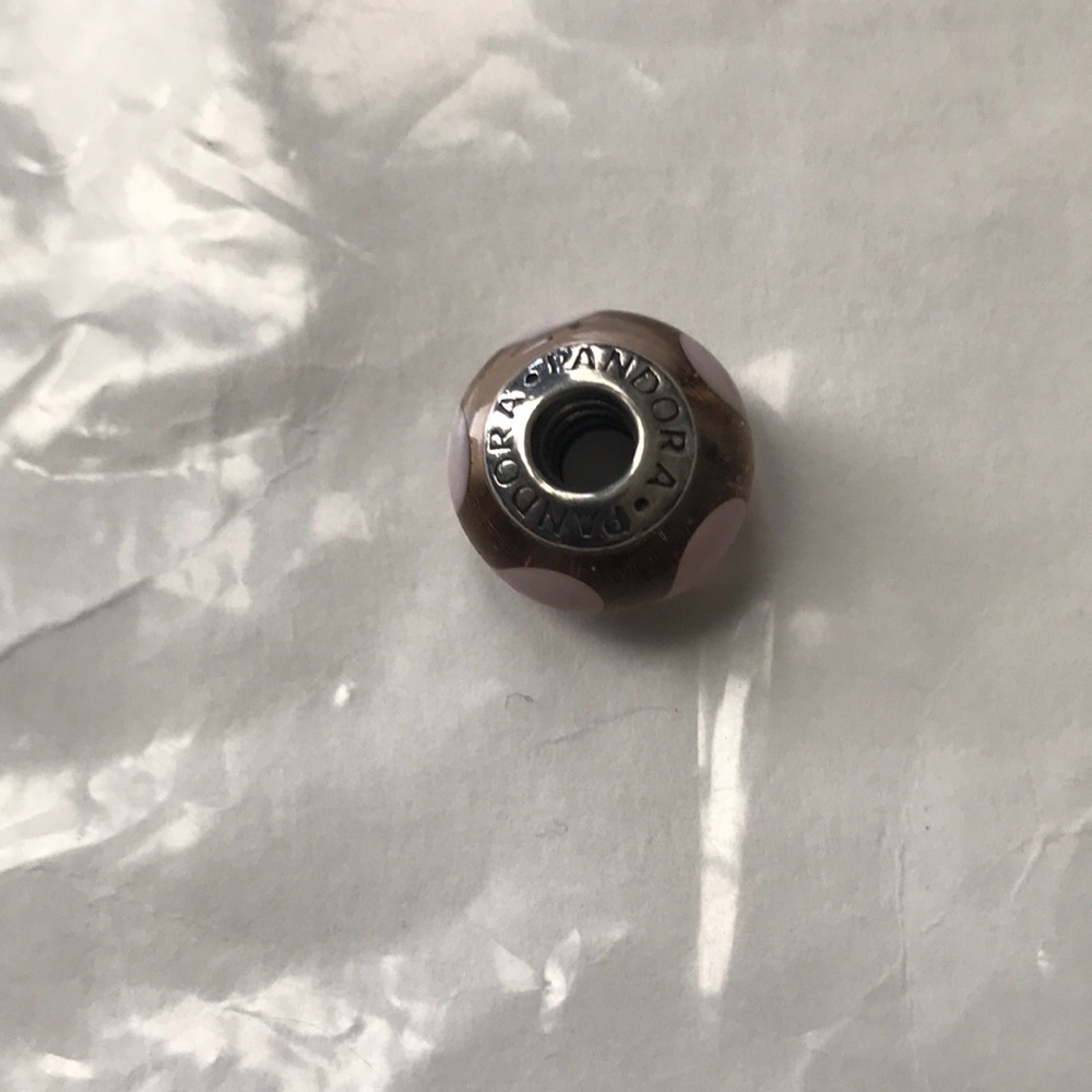 Pandora pink hearts murano glass bead - Picture 3 of 4